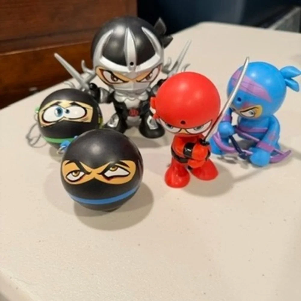 Farting Ninjas Motion Sensor Figures Set of 5 Multicolor Prank Toy Martial Arts